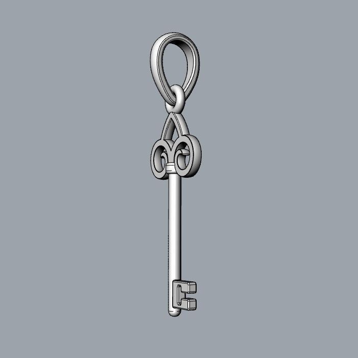 Pendant Tiffany Key  3D print model_4