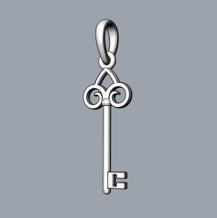 Pendant Tiffany Key  3D print model_3
