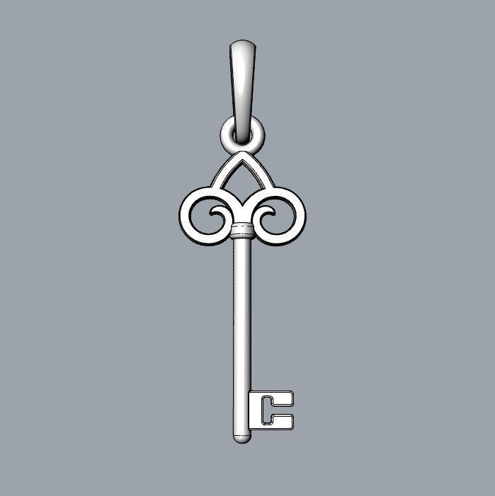 Pendant Tiffany Key  3D print model_2