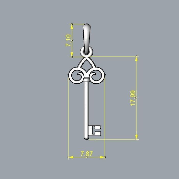 Pendant Tiffany Key  3D print model_6