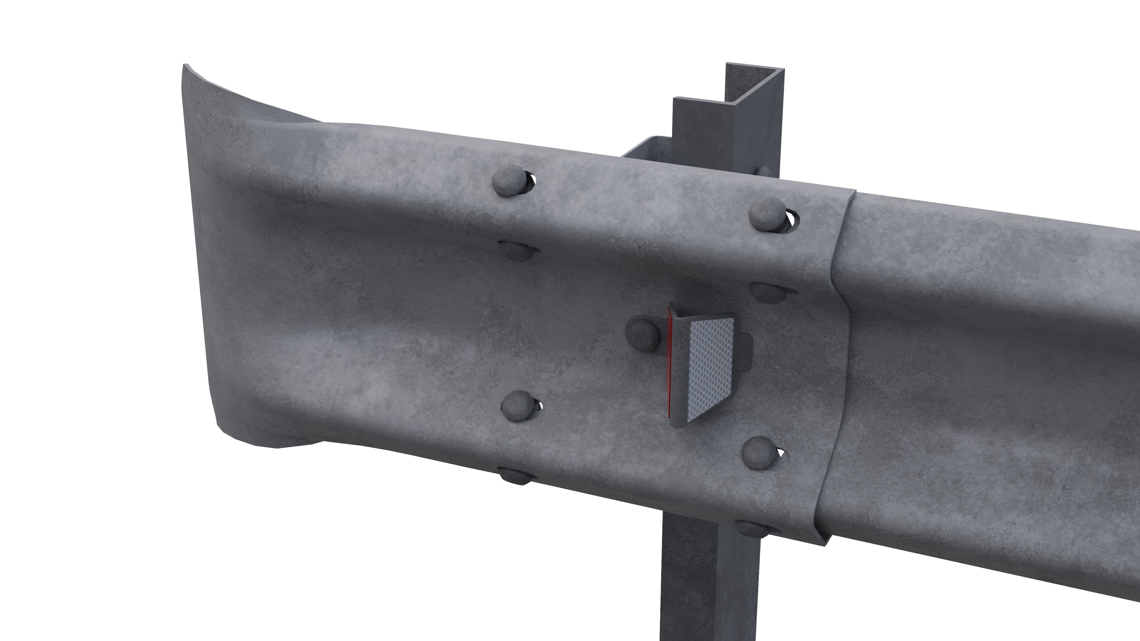 Road guard rails set 3D model_10