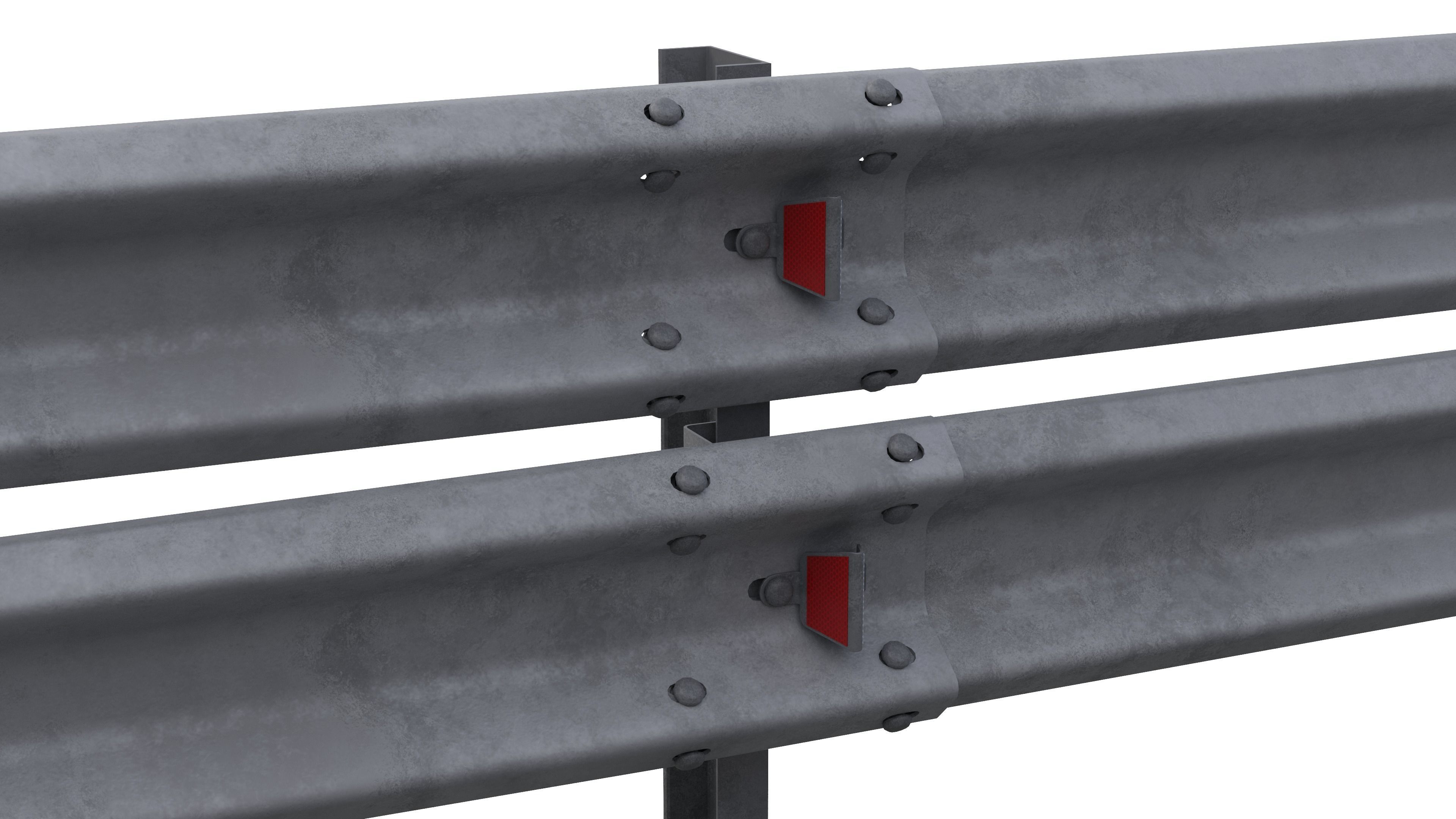 Road guard rails set 3D model_7