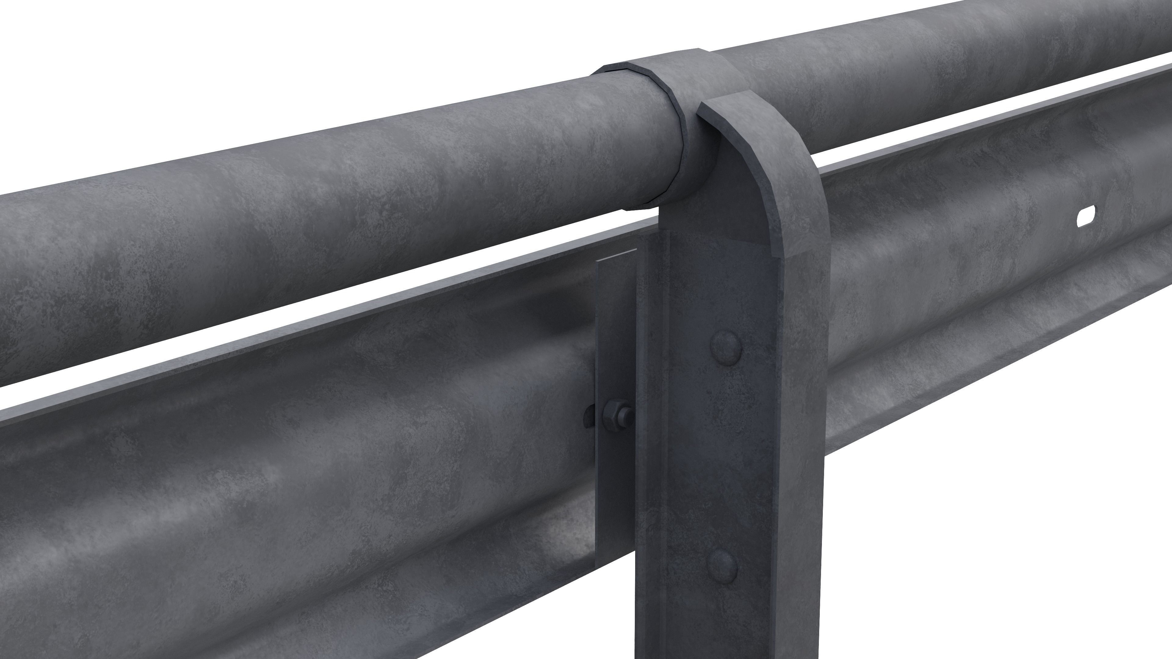 Road guard rails set 3D model_9