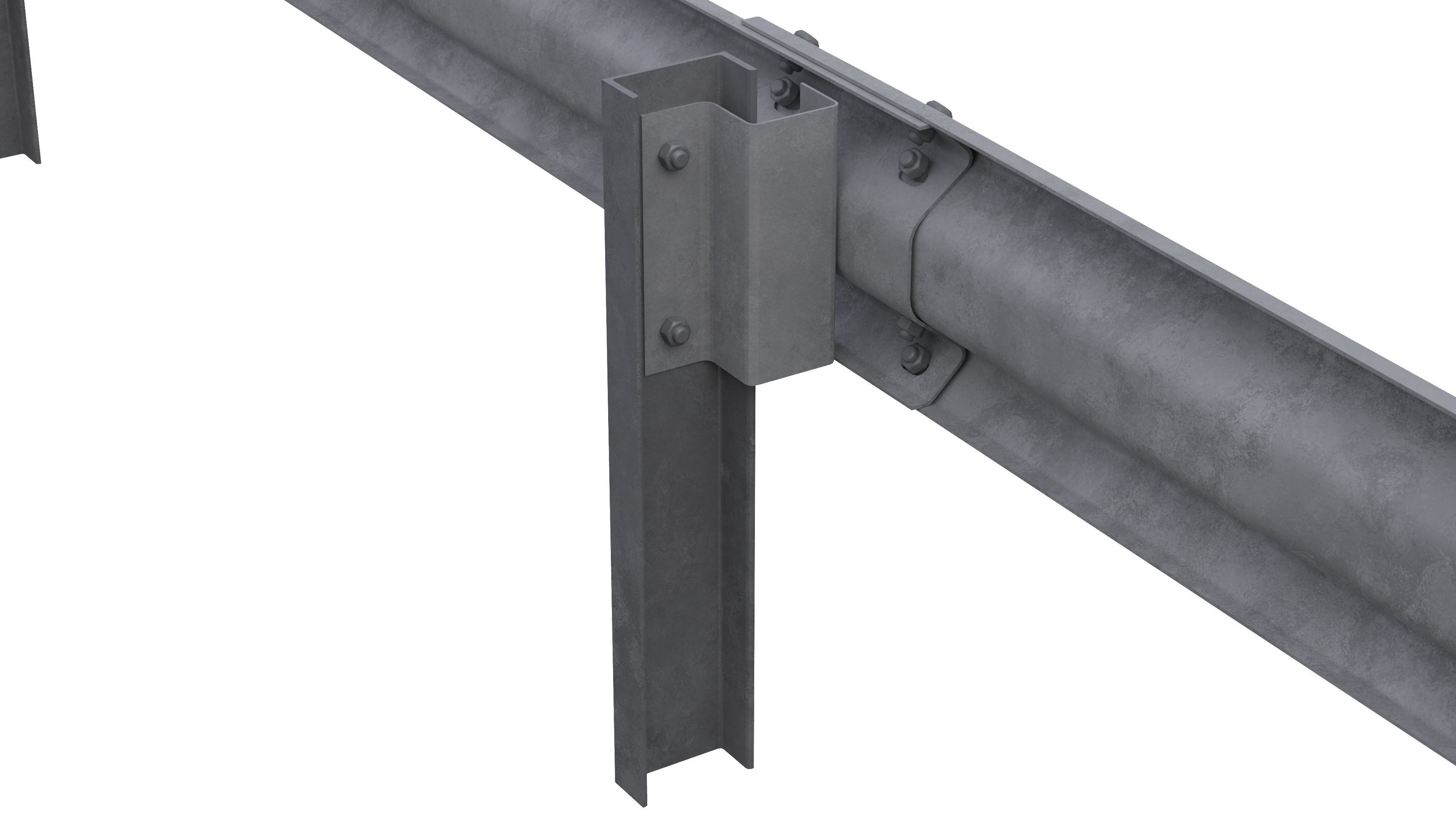 Road guard rails set 3D model_14