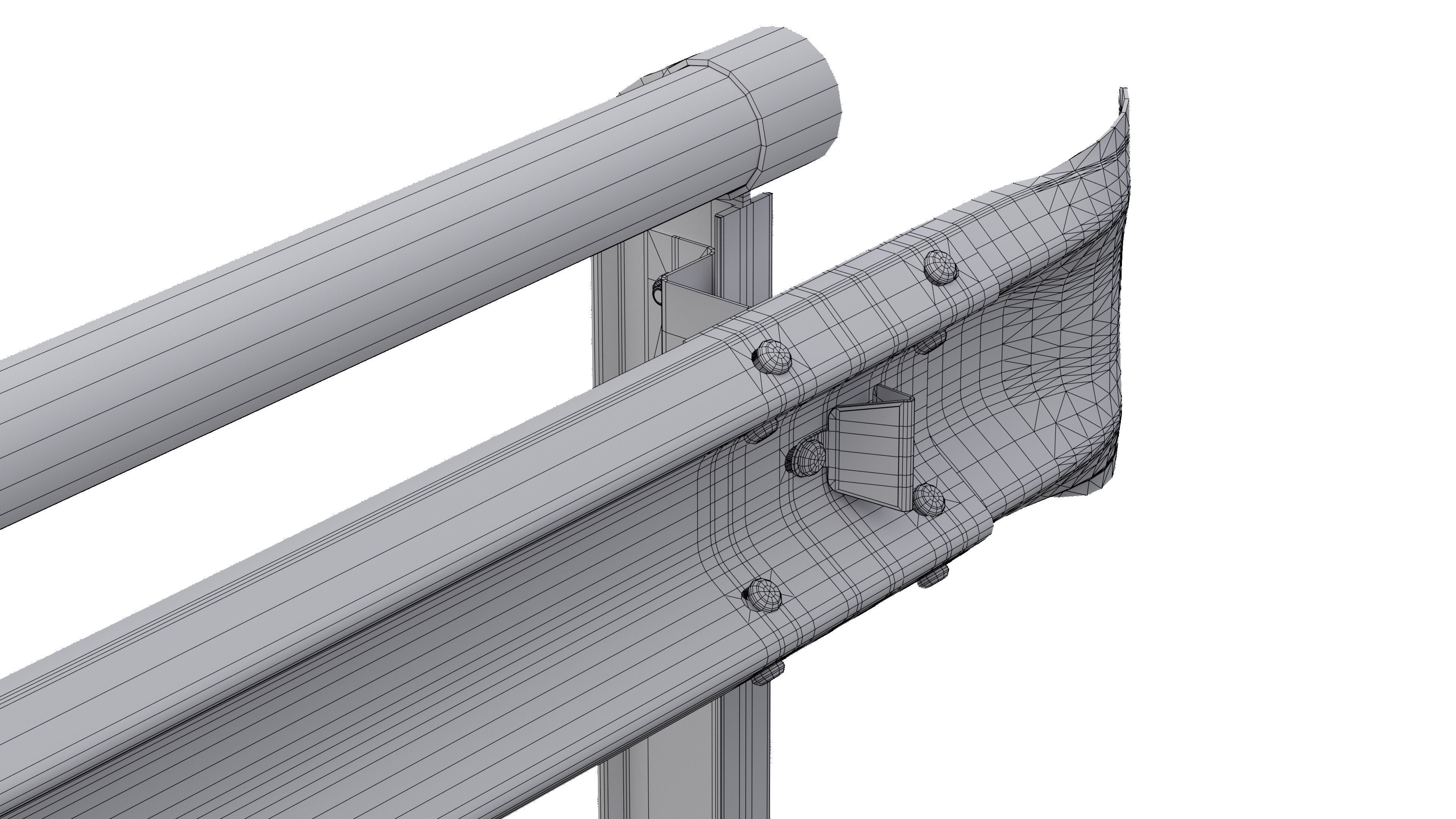 Road guard rails set 3D model_19