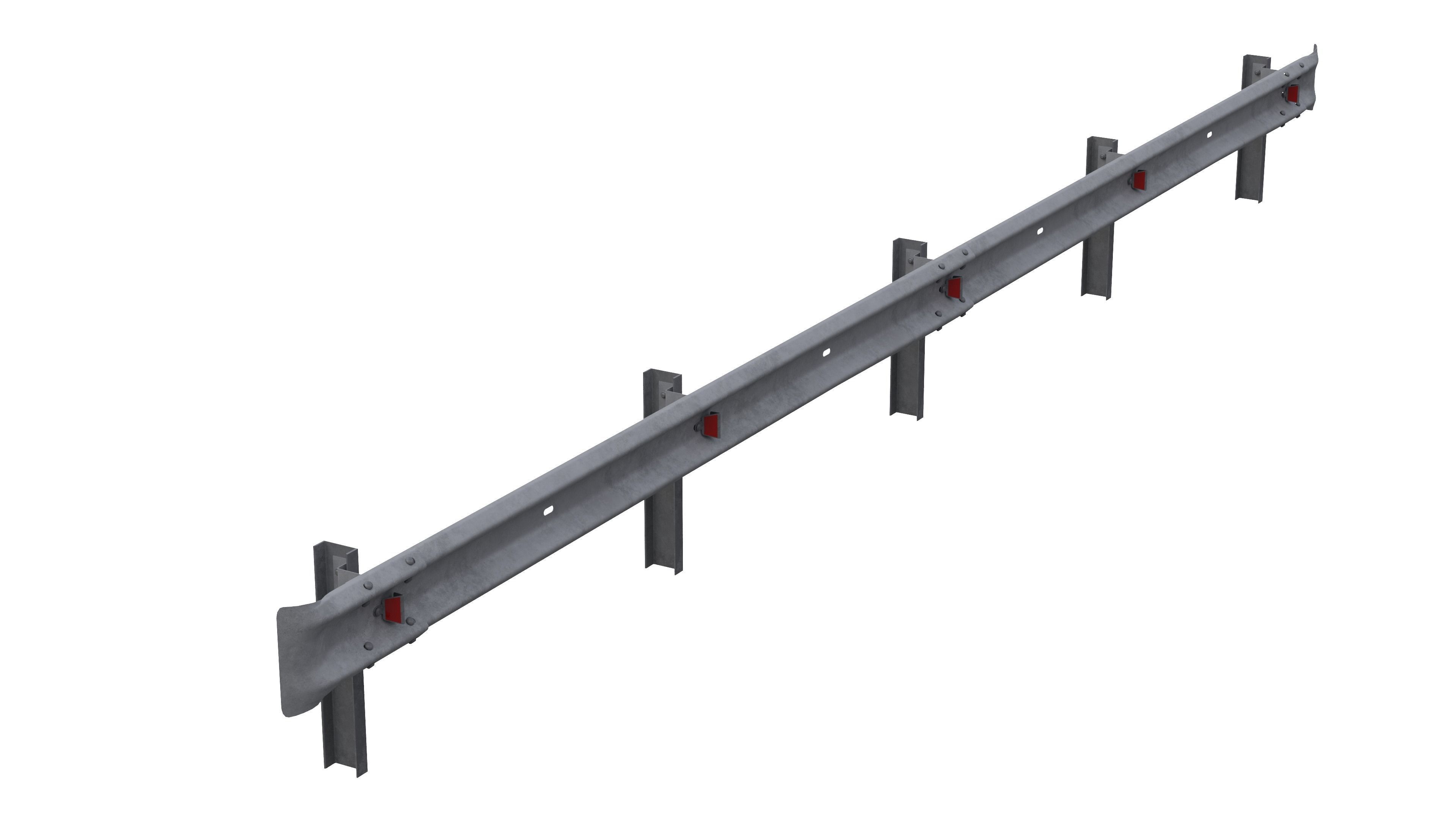 Road guard rails set 3D model_1