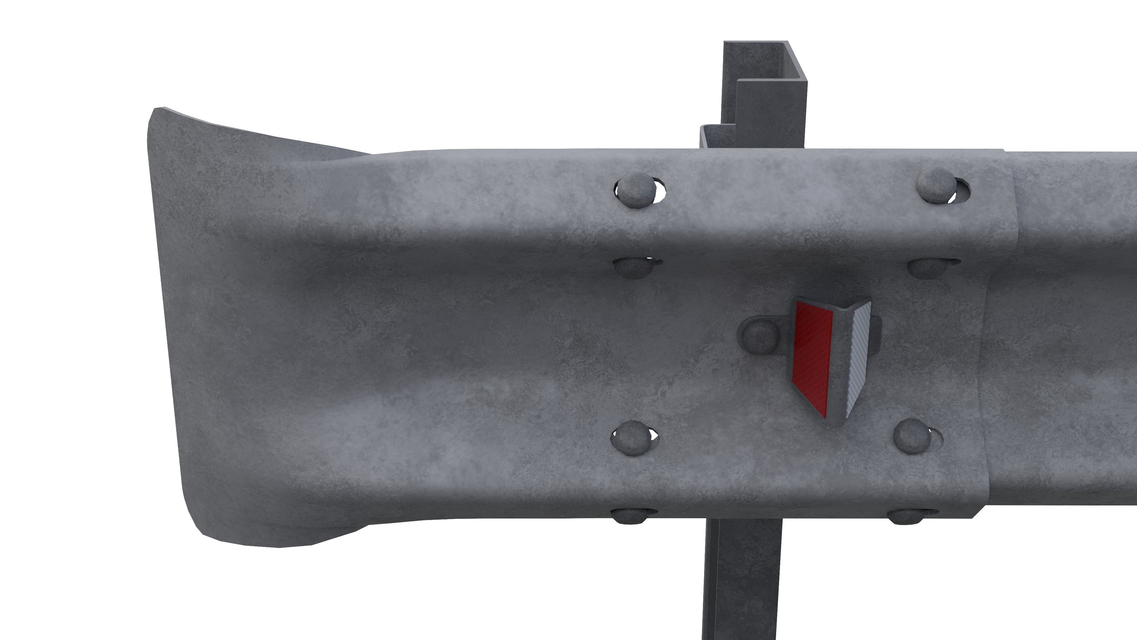 Road guard rails set 3D model_11