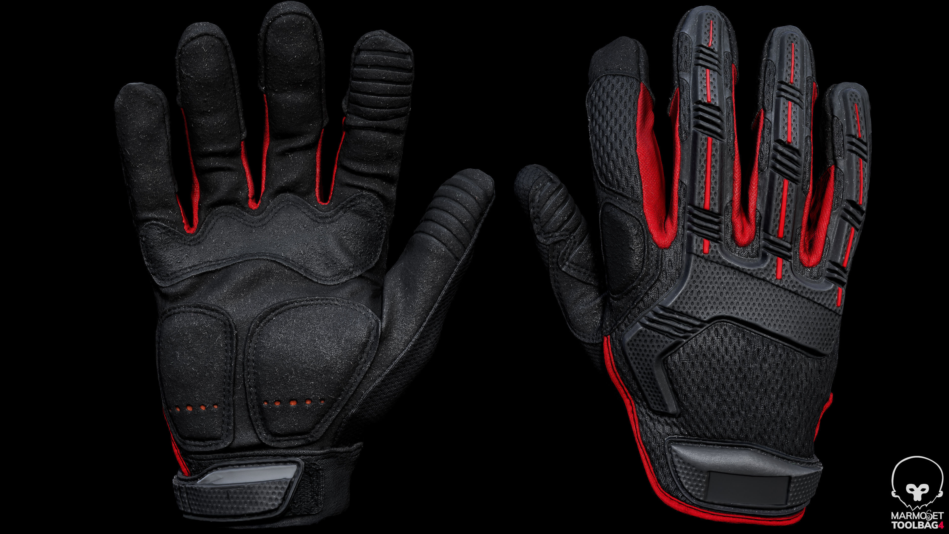 Tactical Gloves 008 Low-poly 3D model_2