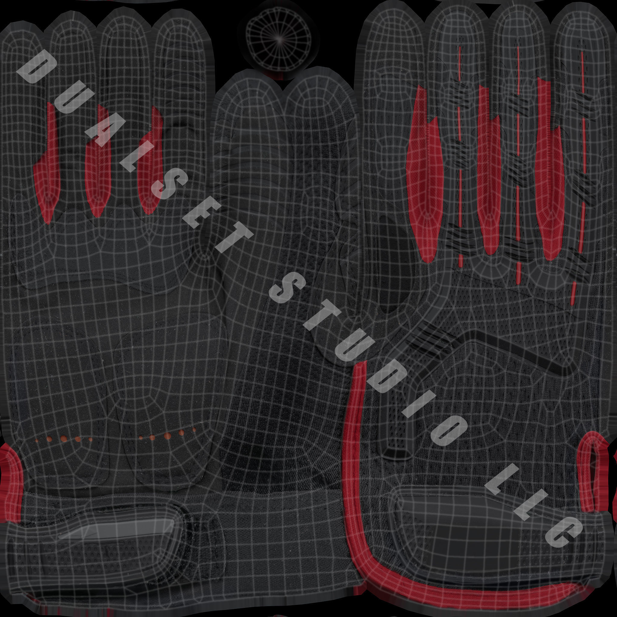 Tactical Gloves 008 Low-poly 3D model_26