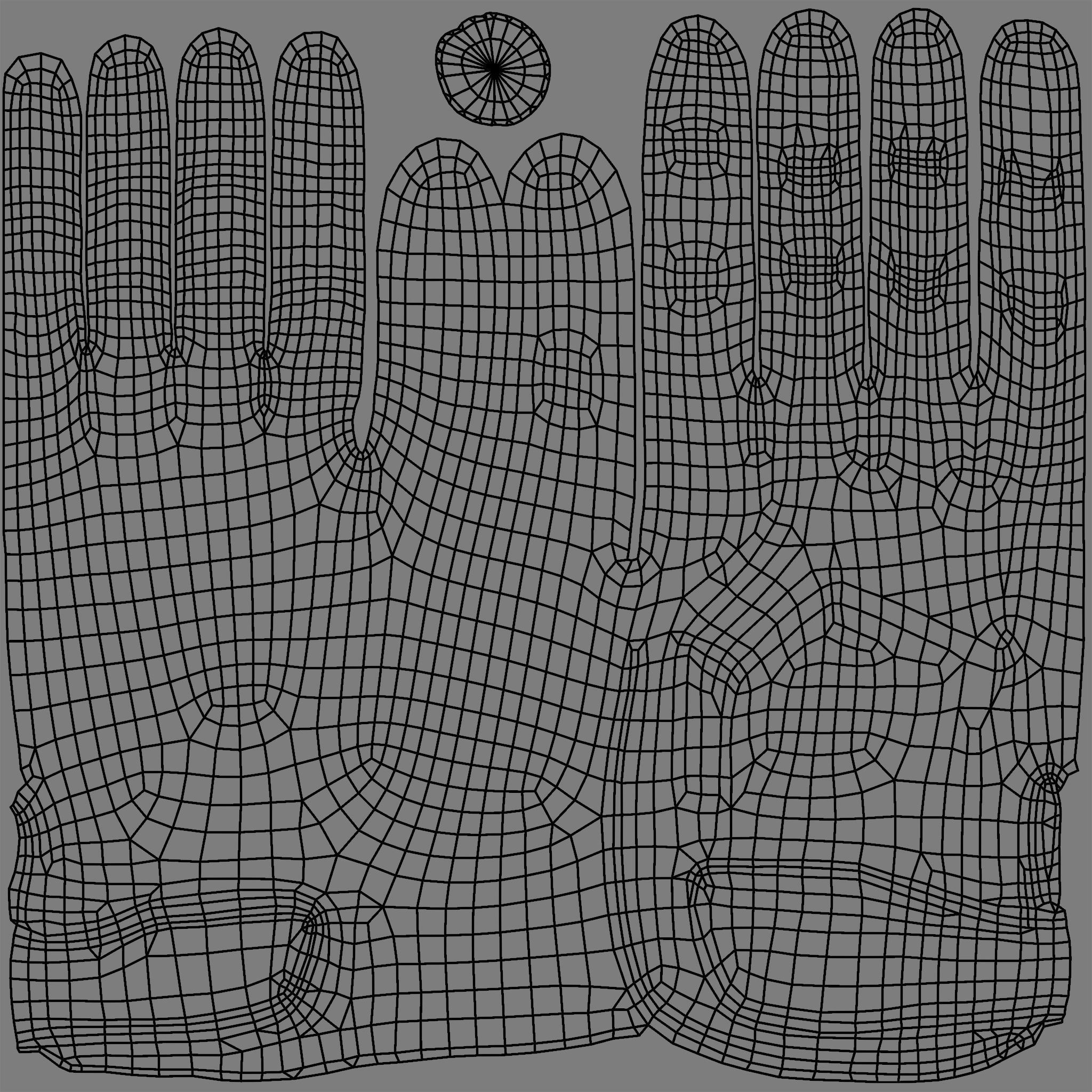 Tactical Gloves 008 Low-poly 3D model_25