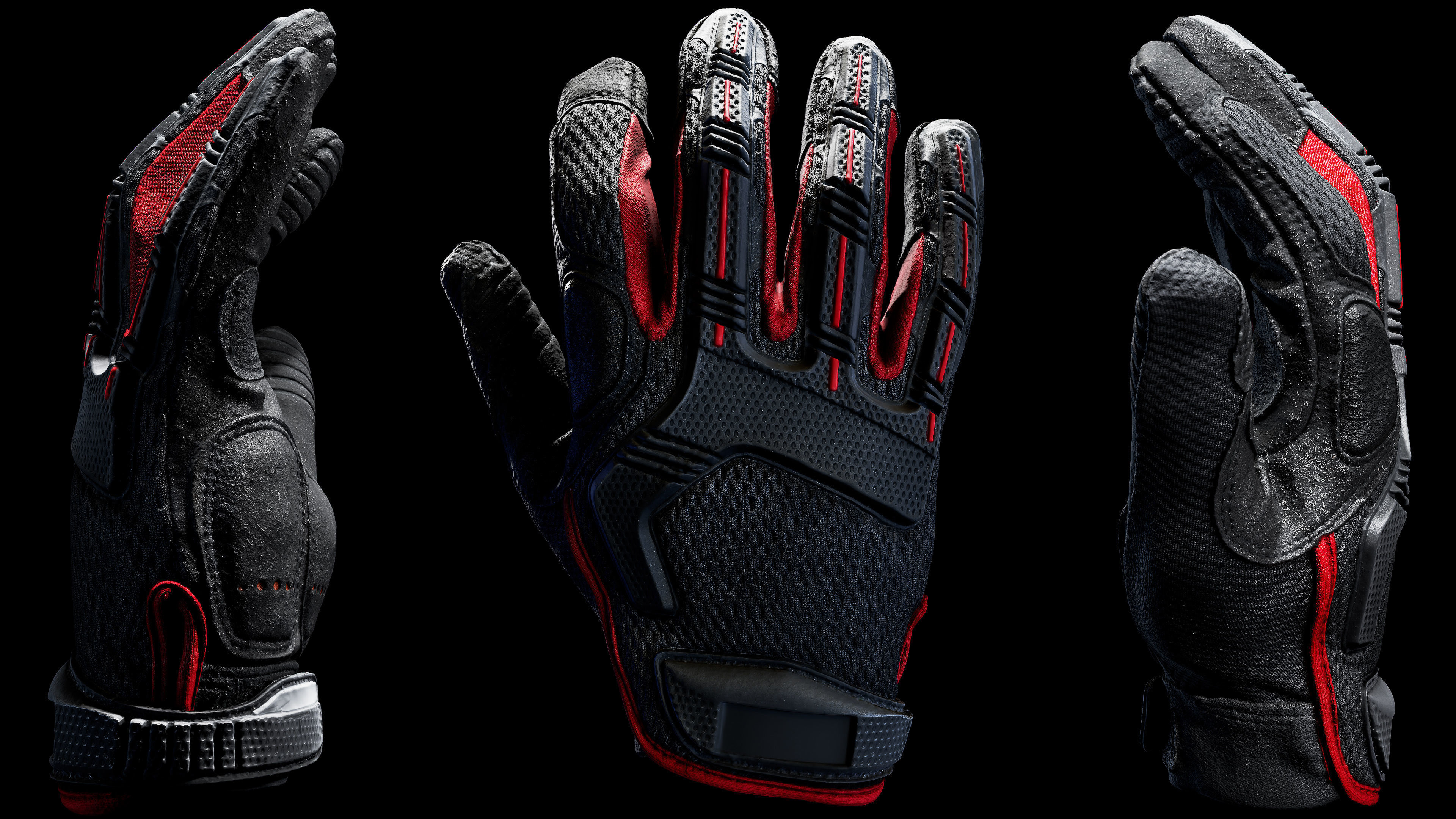 Tactical Gloves 008 Low-poly 3D model_7