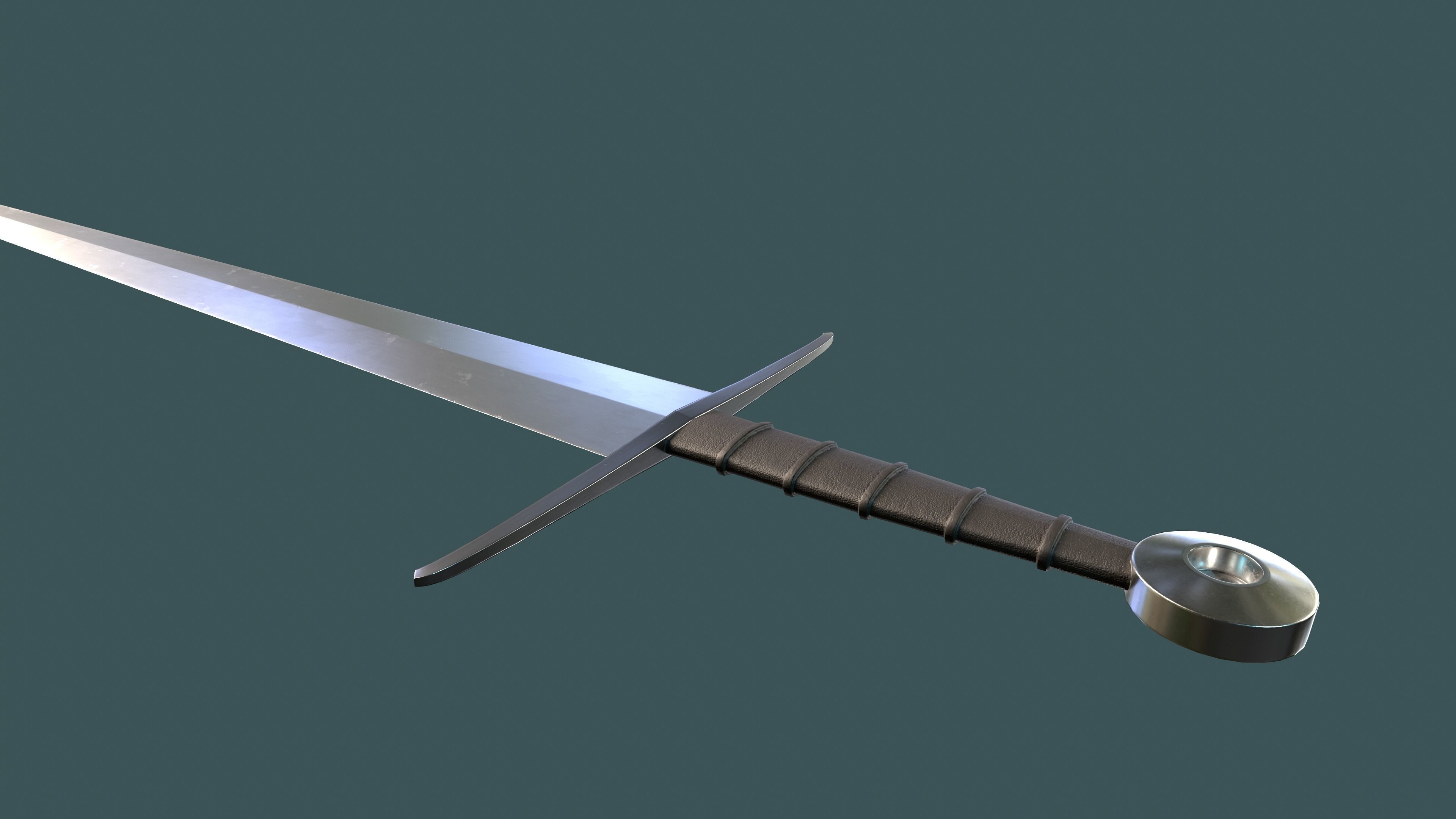 Albion Alexandria Medieval Sword PBR game ready Low-poly 3D model_1