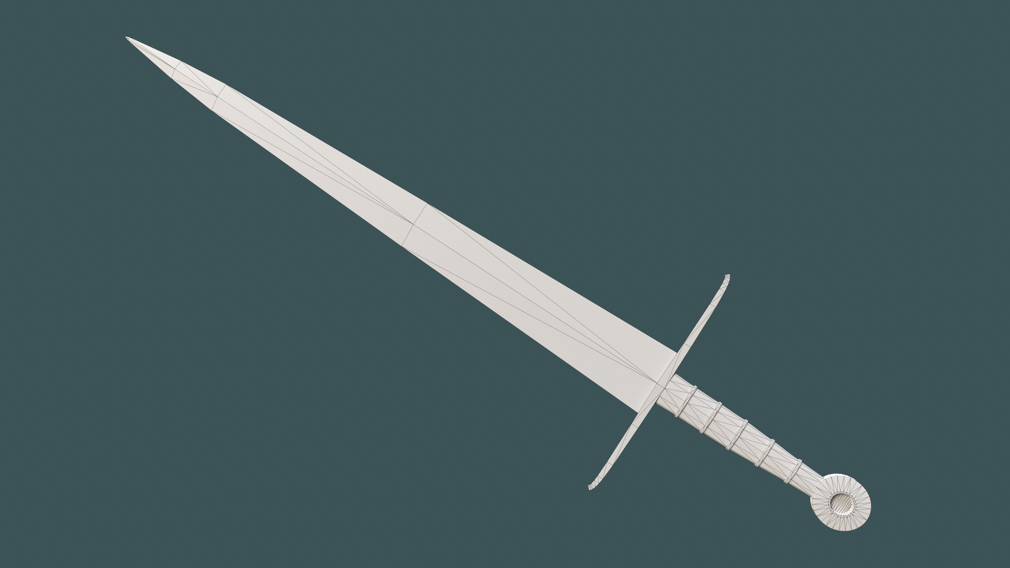 Albion Alexandria Medieval Sword PBR game ready Low-poly 3D model_5