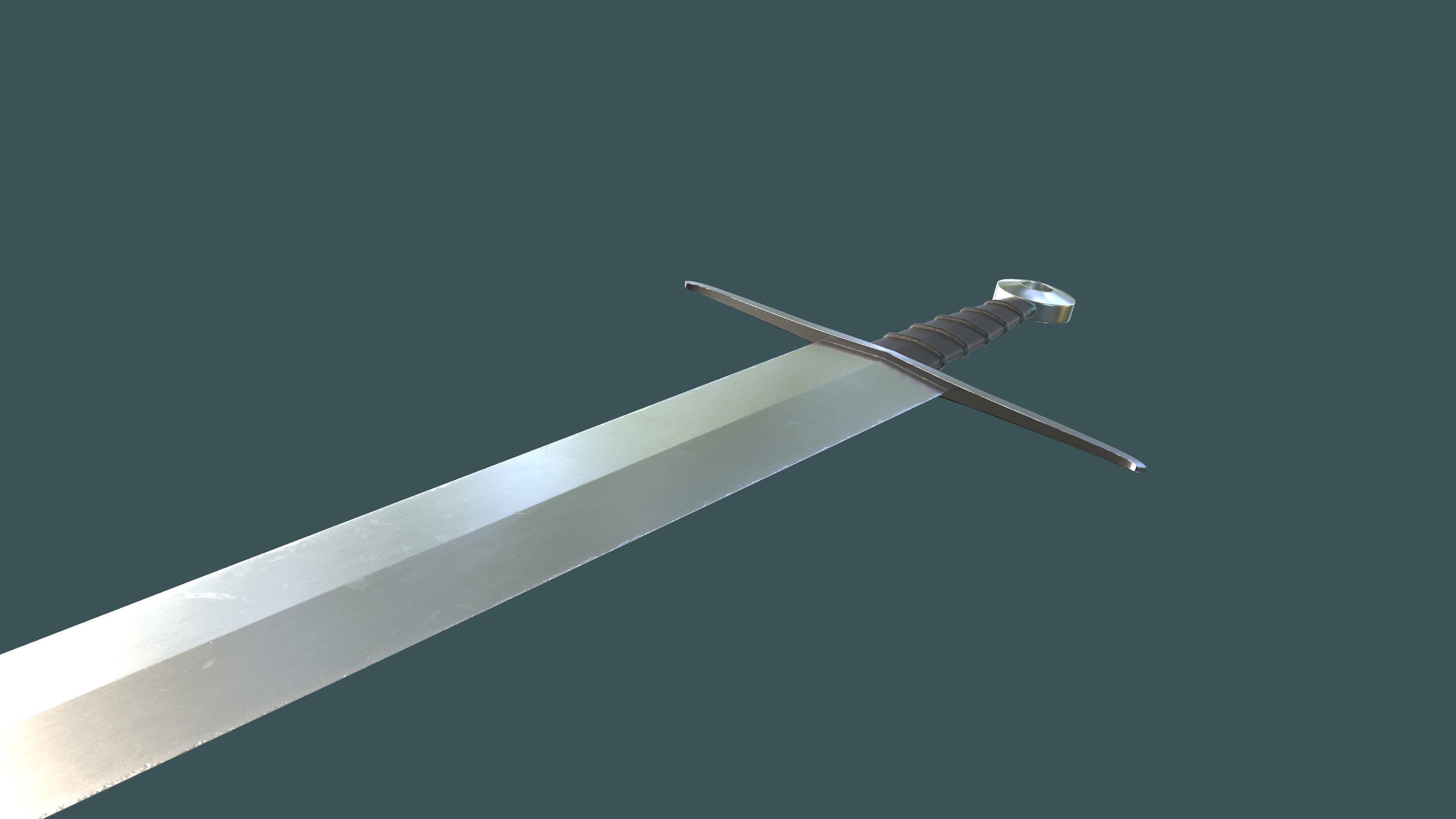 Albion Alexandria Medieval Sword PBR game ready Low-poly 3D model_2