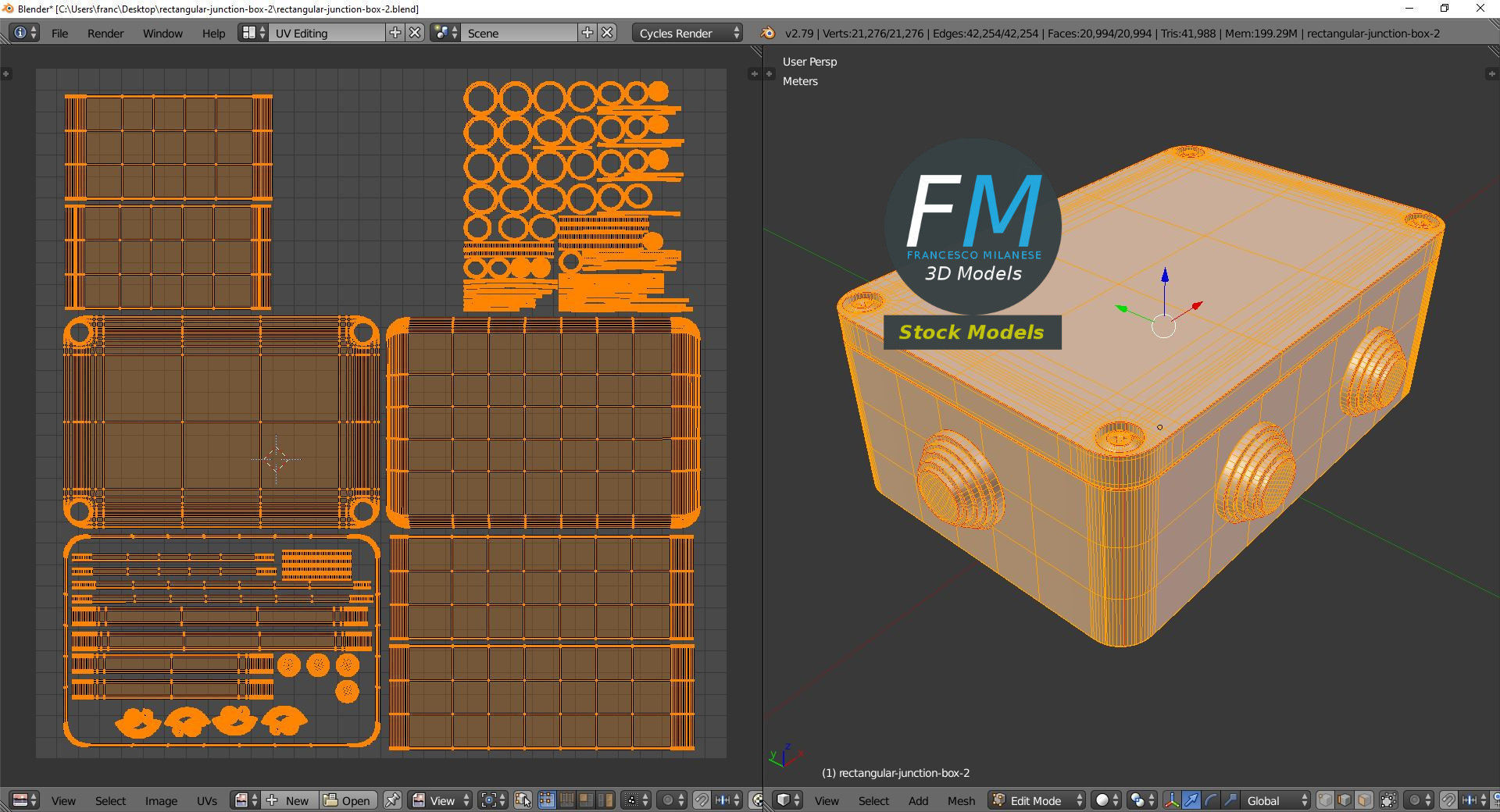Rectangular junction box 2 3D model_10