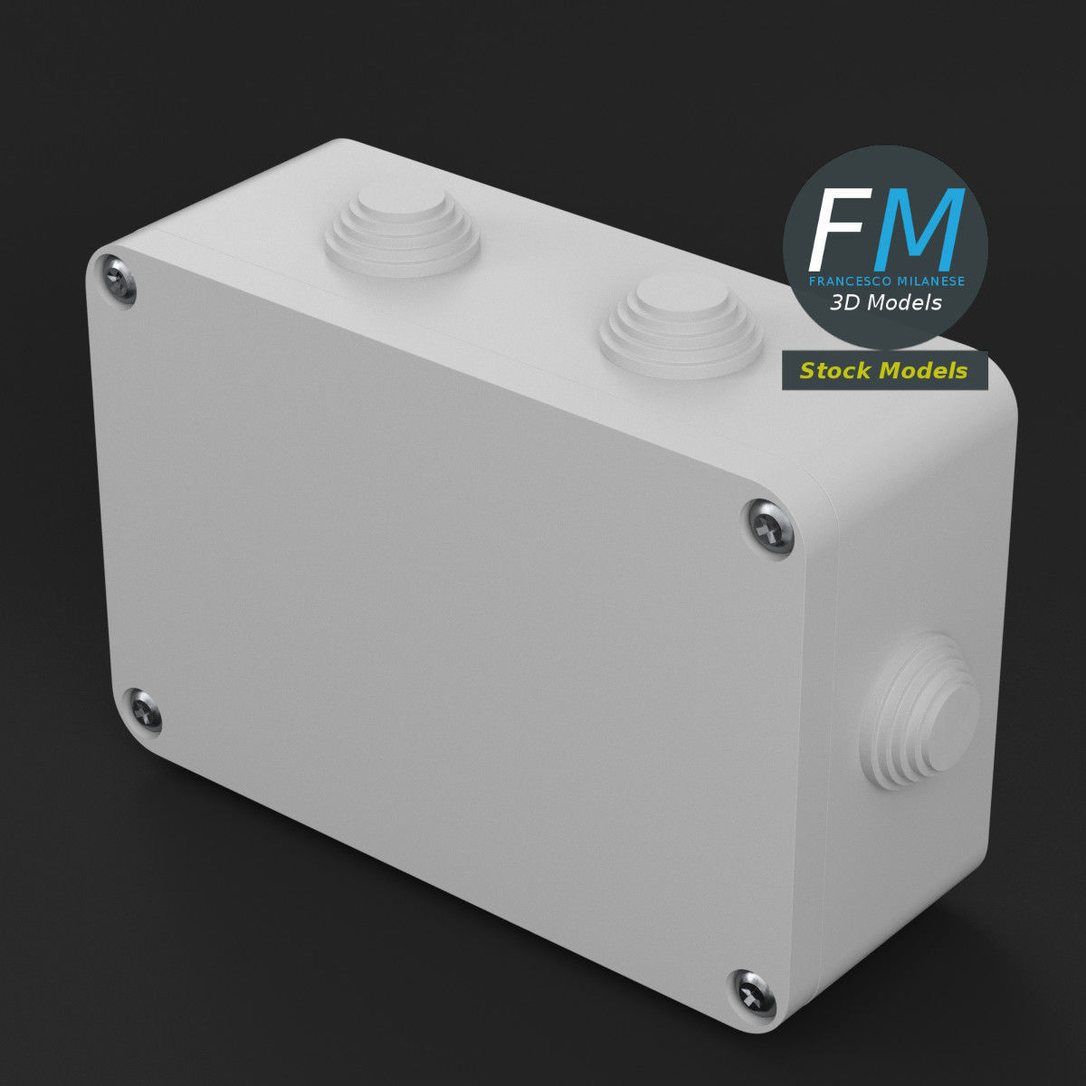 Rectangular junction box 2 3D model_2