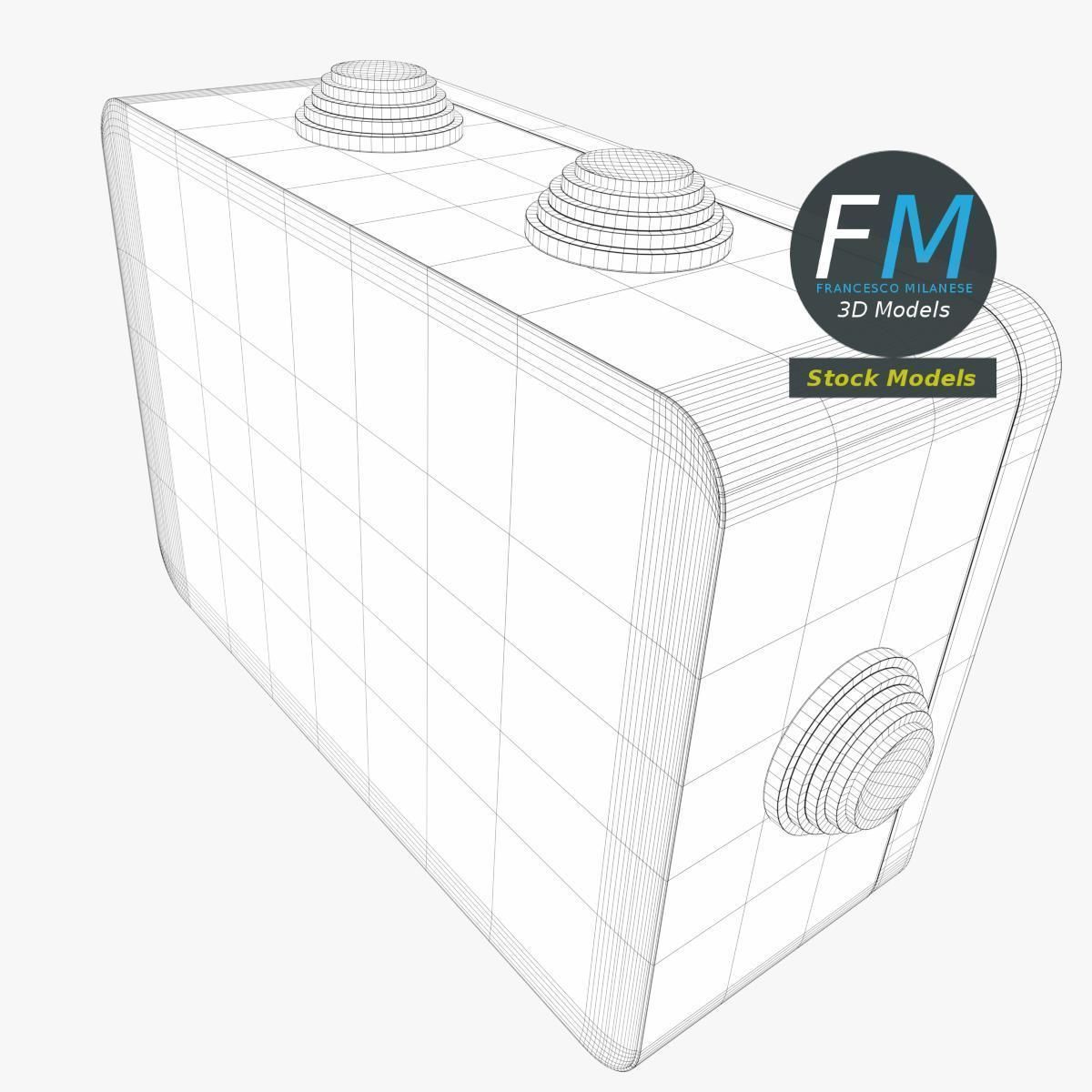 Rectangular junction box 2 3D model_8
