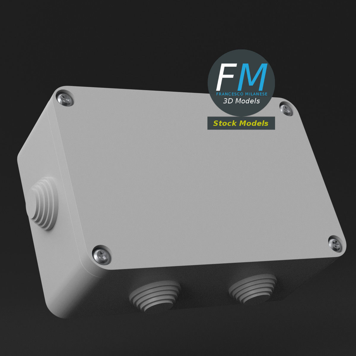 Rectangular junction box 2 3D model_5