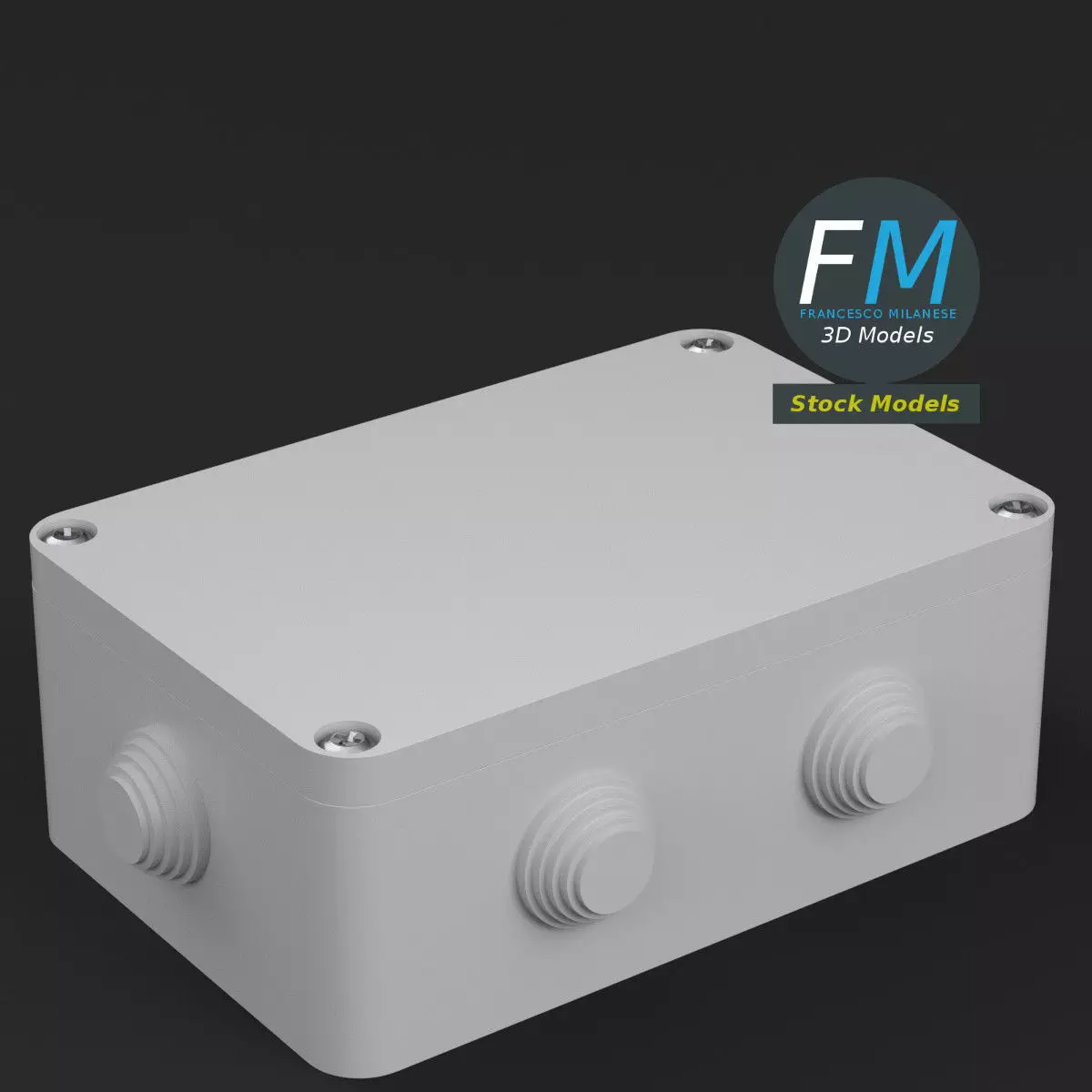 Rectangular junction box 2 3D model_0