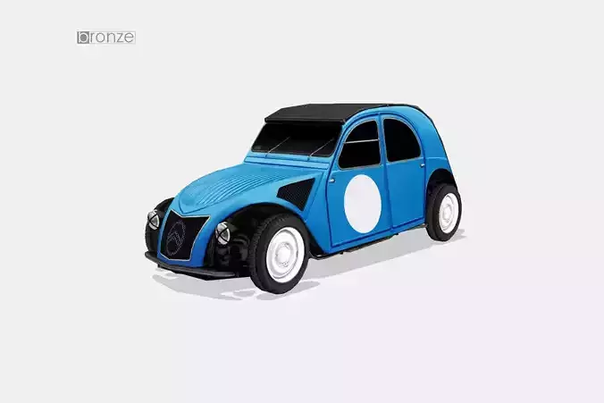 Citroen 2CV A Racer Low-poly 3D model