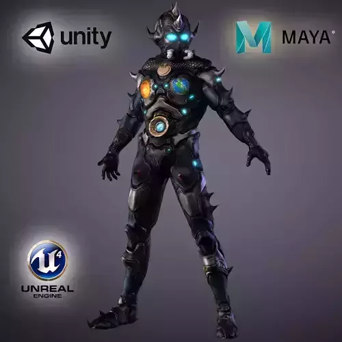 Space Warrior High quality character full Rigged and Animated