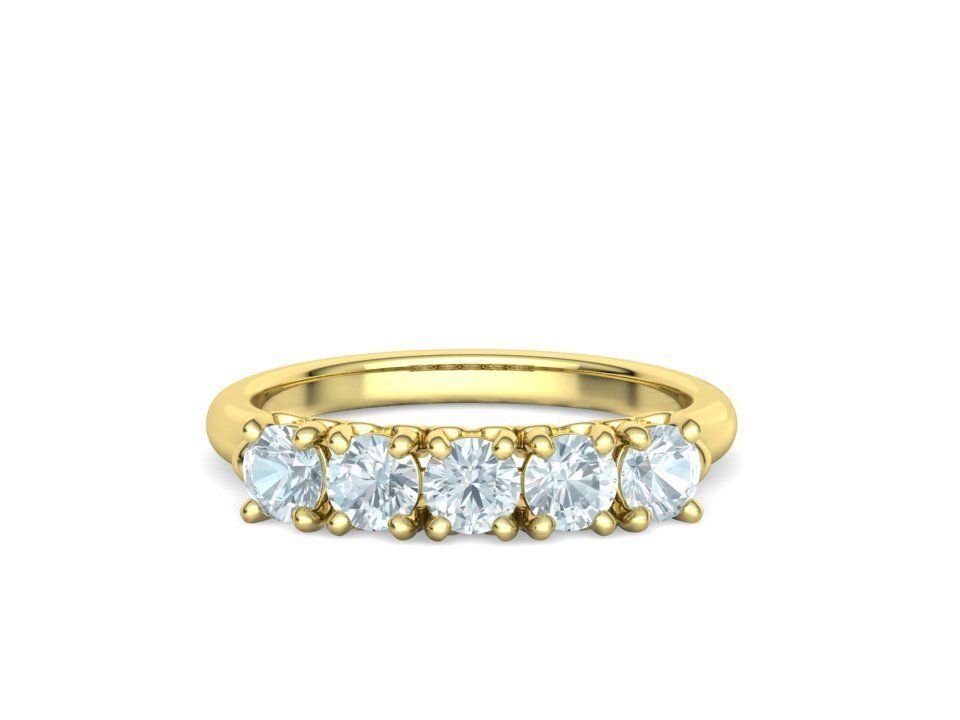 Bespoke Wedding Set Half Carat  Main Stone 3D Model Collection_7