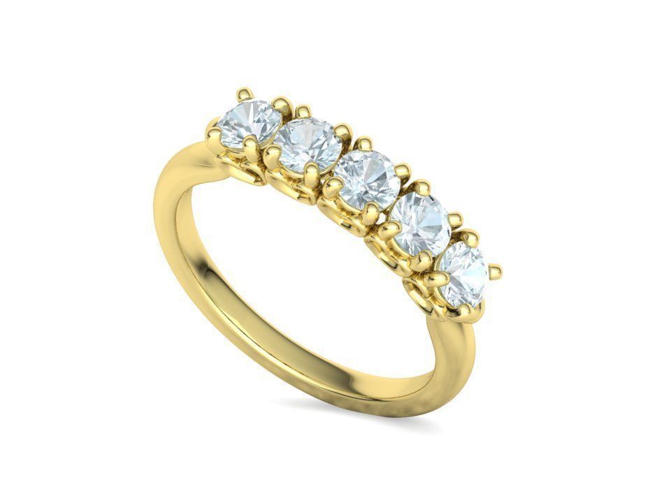 Bespoke Wedding Set Half Carat  Main Stone 3D Model Collection_19