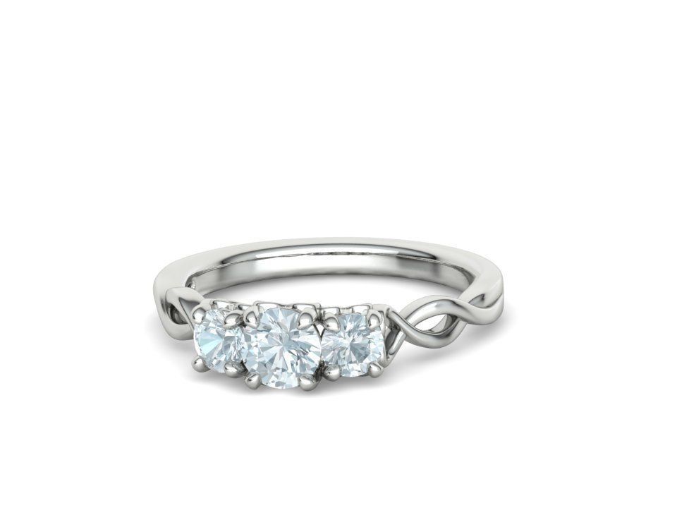 Bespoke Wedding Set Half Carat  Main Stone 3D Model Collection_50