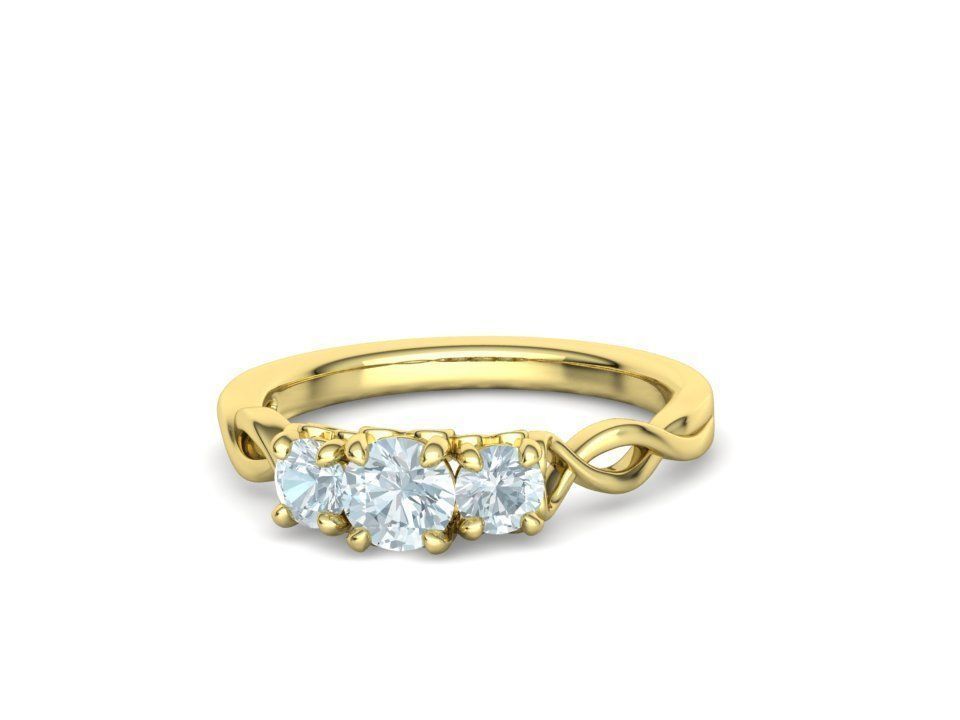 Bespoke Wedding Set Half Carat  Main Stone 3D Model Collection_59