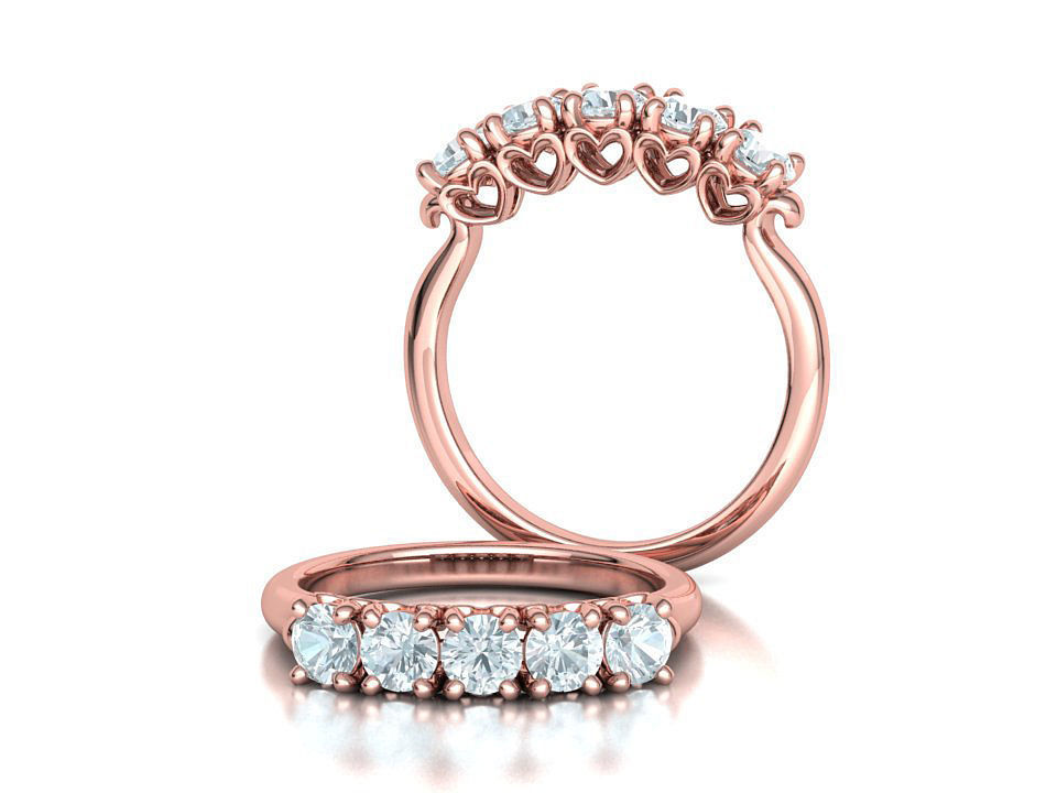 Bespoke Wedding Set Half Carat  Main Stone 3D Model Collection_27