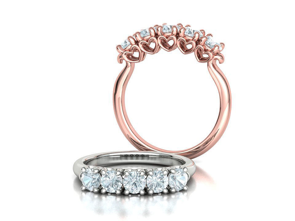 Bespoke Wedding Set Half Carat  Main Stone 3D Model Collection_26