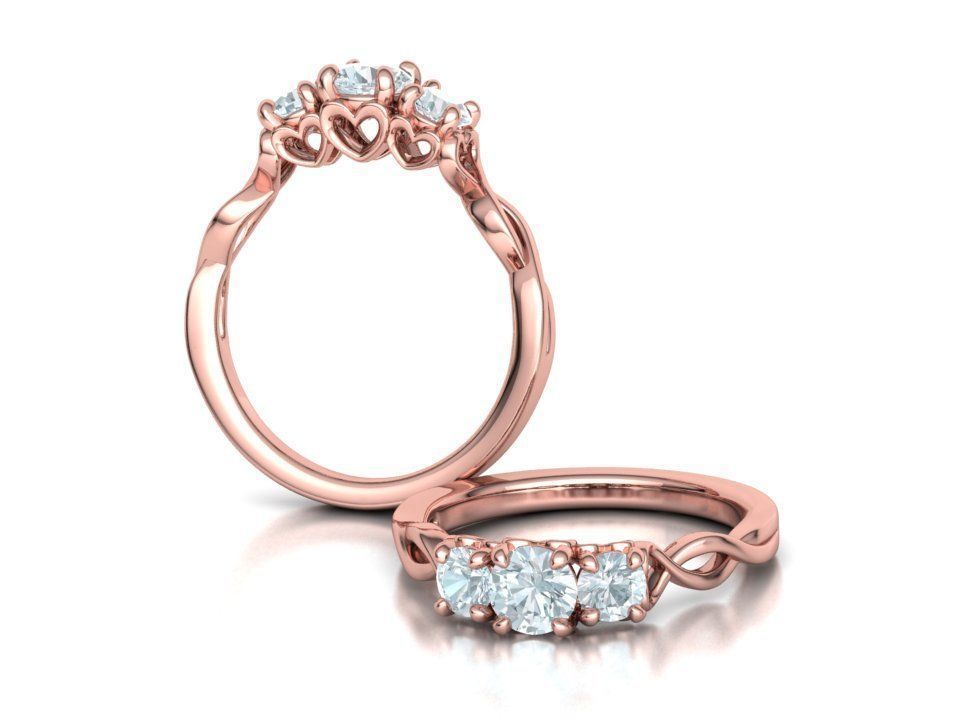 Bespoke Wedding Set Half Carat  Main Stone 3D Model Collection_60