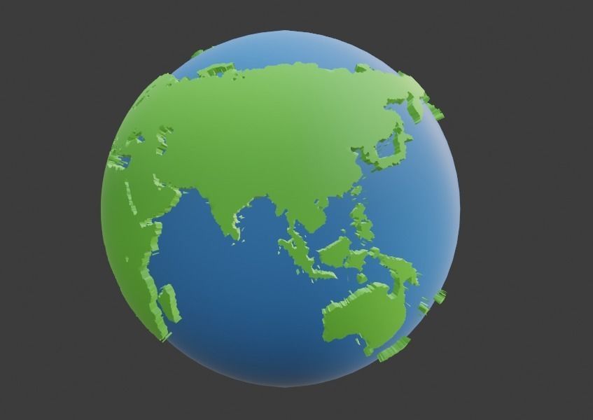 Earth globe Low-poly 3D model_1