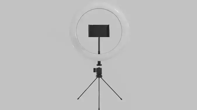 Ring light-phone clip PBR low-poly game ready