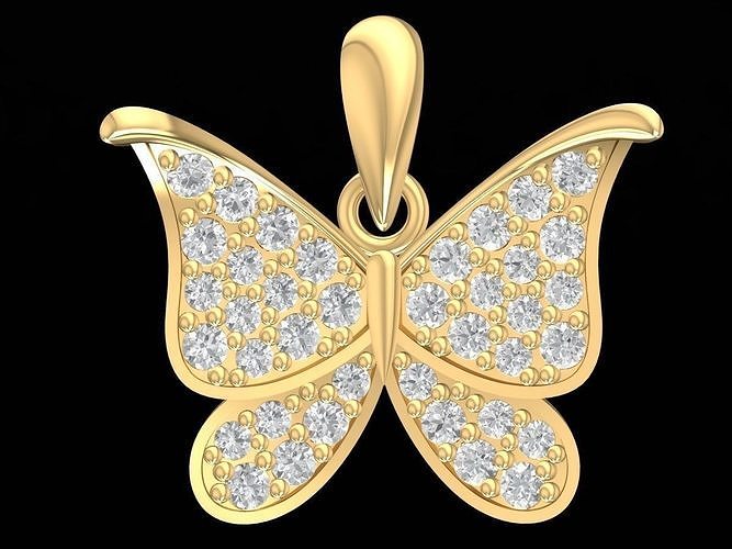 Elegant Butterfly Pendant 3D Model for Jewelry 3161 3D print model