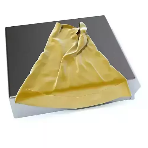Yellow Silk Cloth On Silver Table