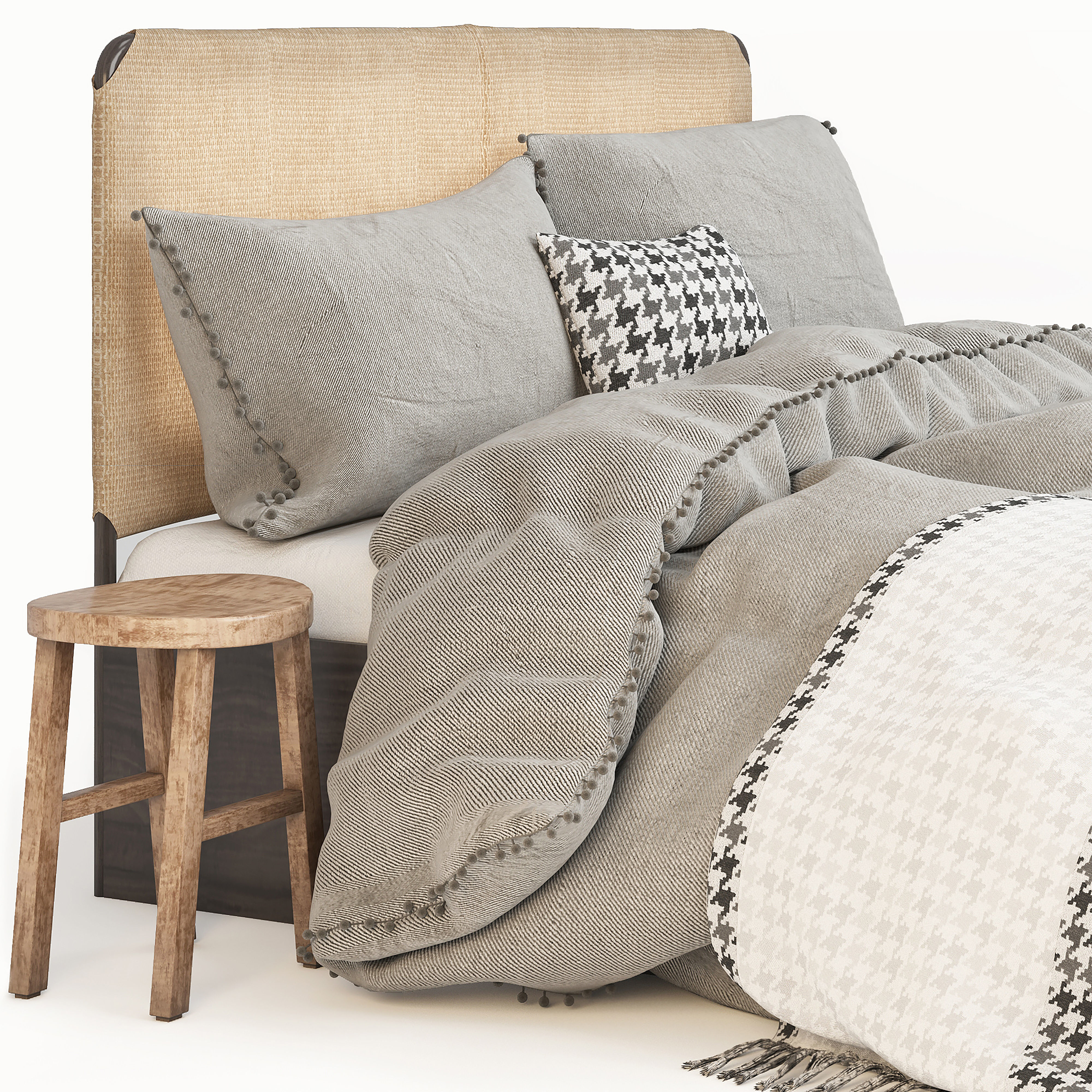 West elm bed linen 3D model_3