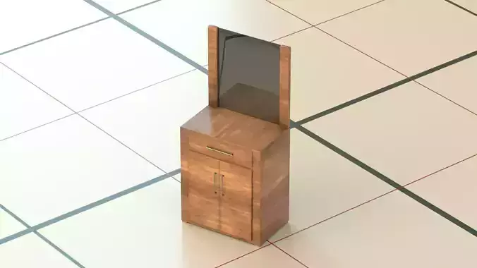 Stand 3D model PBR wooden cabinet