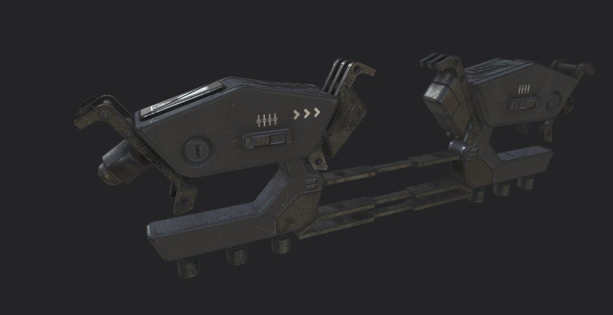 Scifi hard surface pliers Low-poly 3D model_4