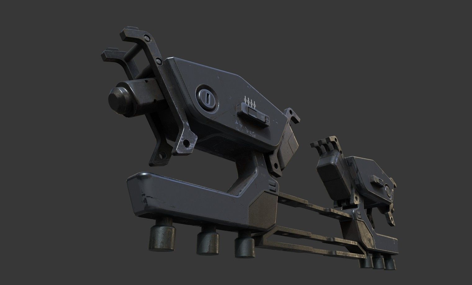 Scifi hard surface pliers Low-poly 3D model_1