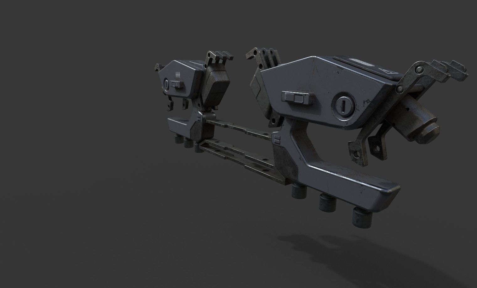 Scifi hard surface pliers Low-poly 3D model_2