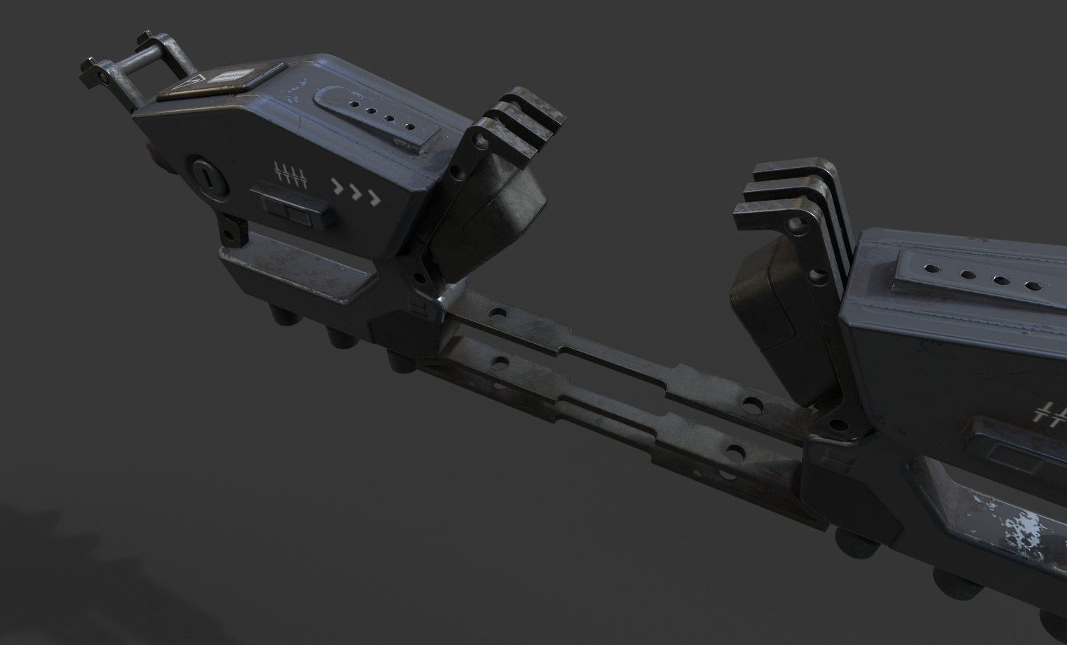 Scifi hard surface pliers Low-poly 3D model_3