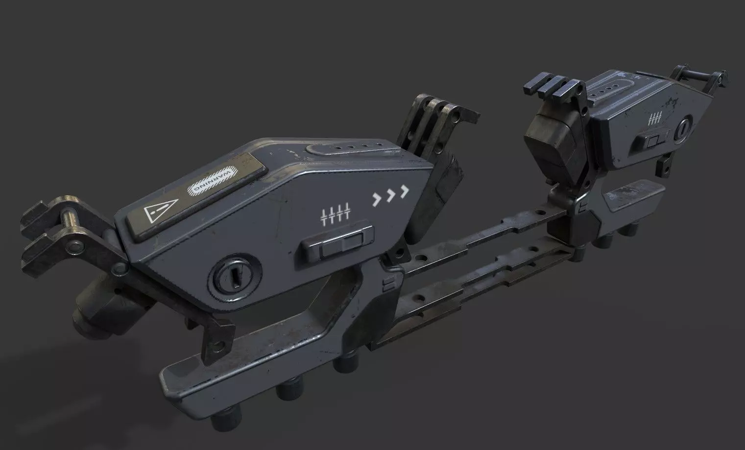 Scifi hard surface pliers Low-poly 3D model_0