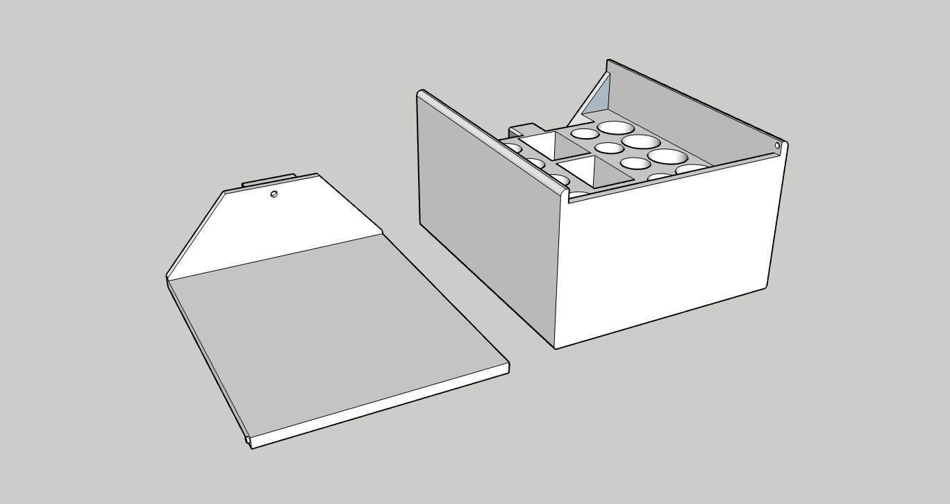 Battery box with tweezers 10xAA 10xAAA 3x9V 3D print model_4