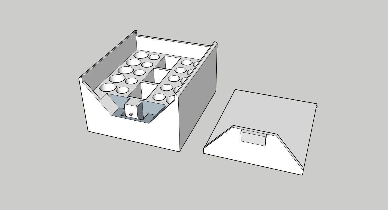 Battery box with tweezers 10xAA 10xAAA 3x9V 3D print model_3