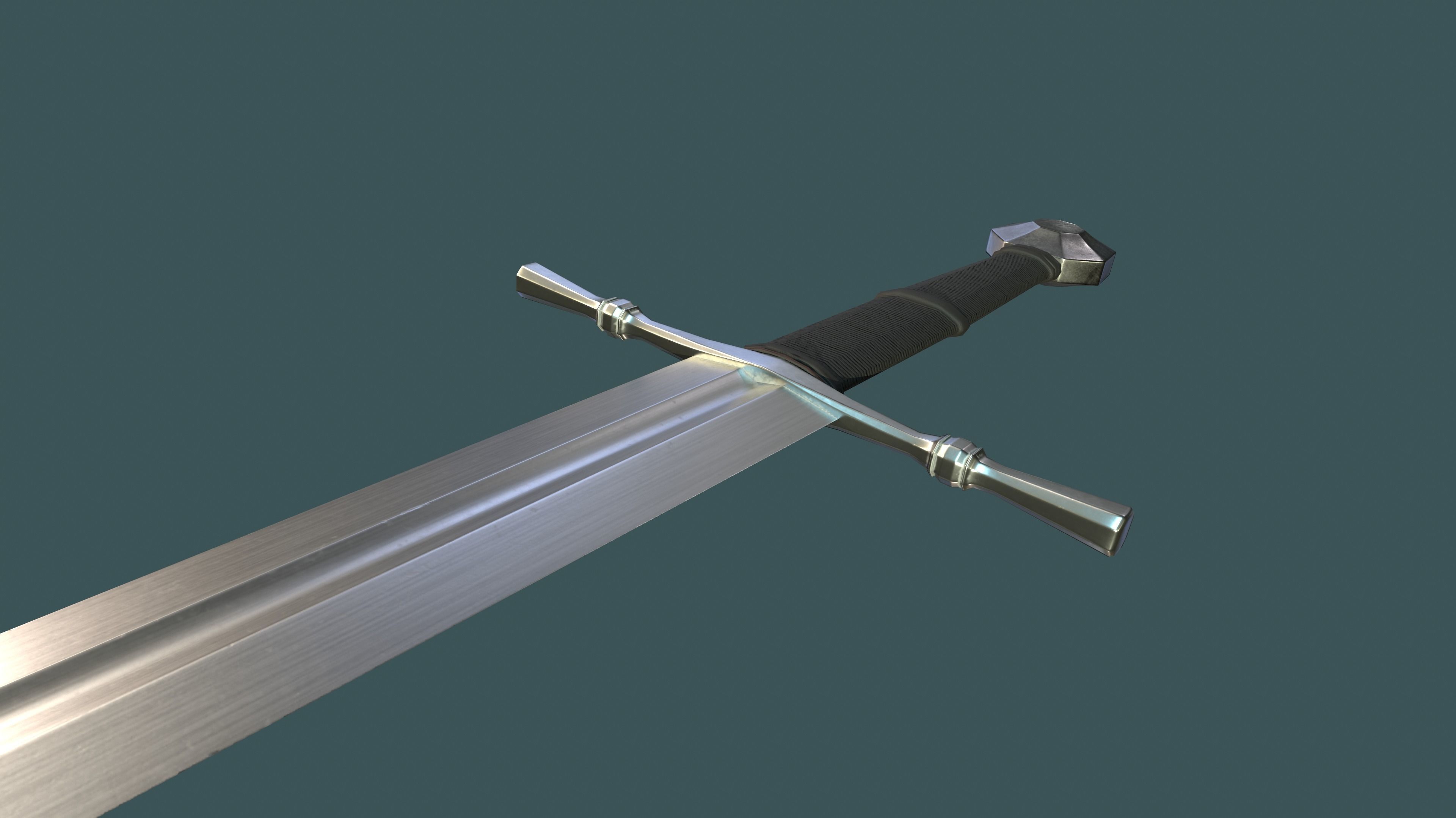 Albion Count Medieval Sword PBR game ready Low-poly 3D model_3