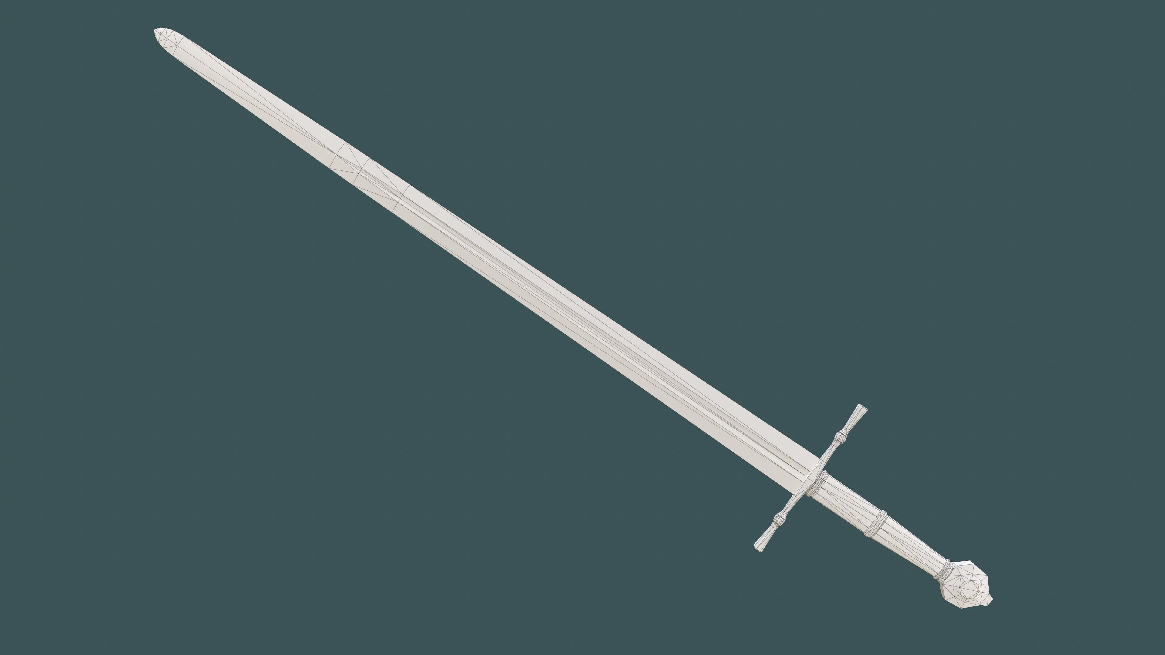 Albion Count Medieval Sword PBR game ready Low-poly 3D model_6
