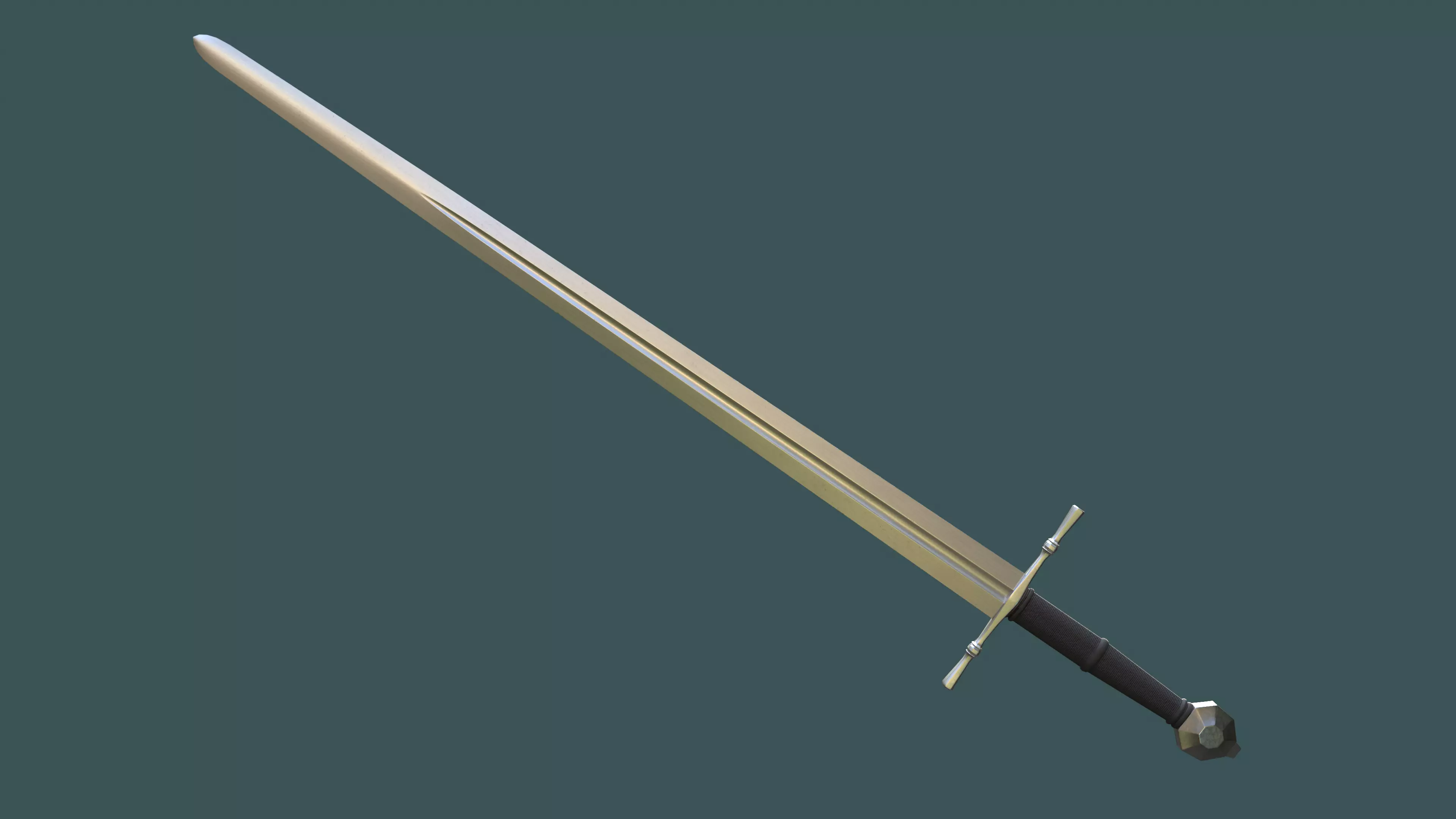 Albion Count Medieval Sword PBR game ready Low-poly 3D model_0