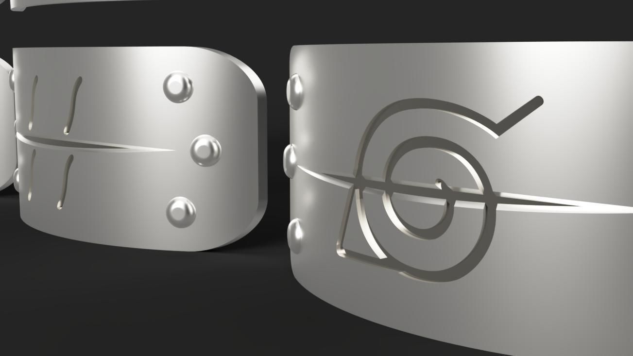 Naruto Shippuden - Hidden Village Headband Set For Cosplay 3D print model_2