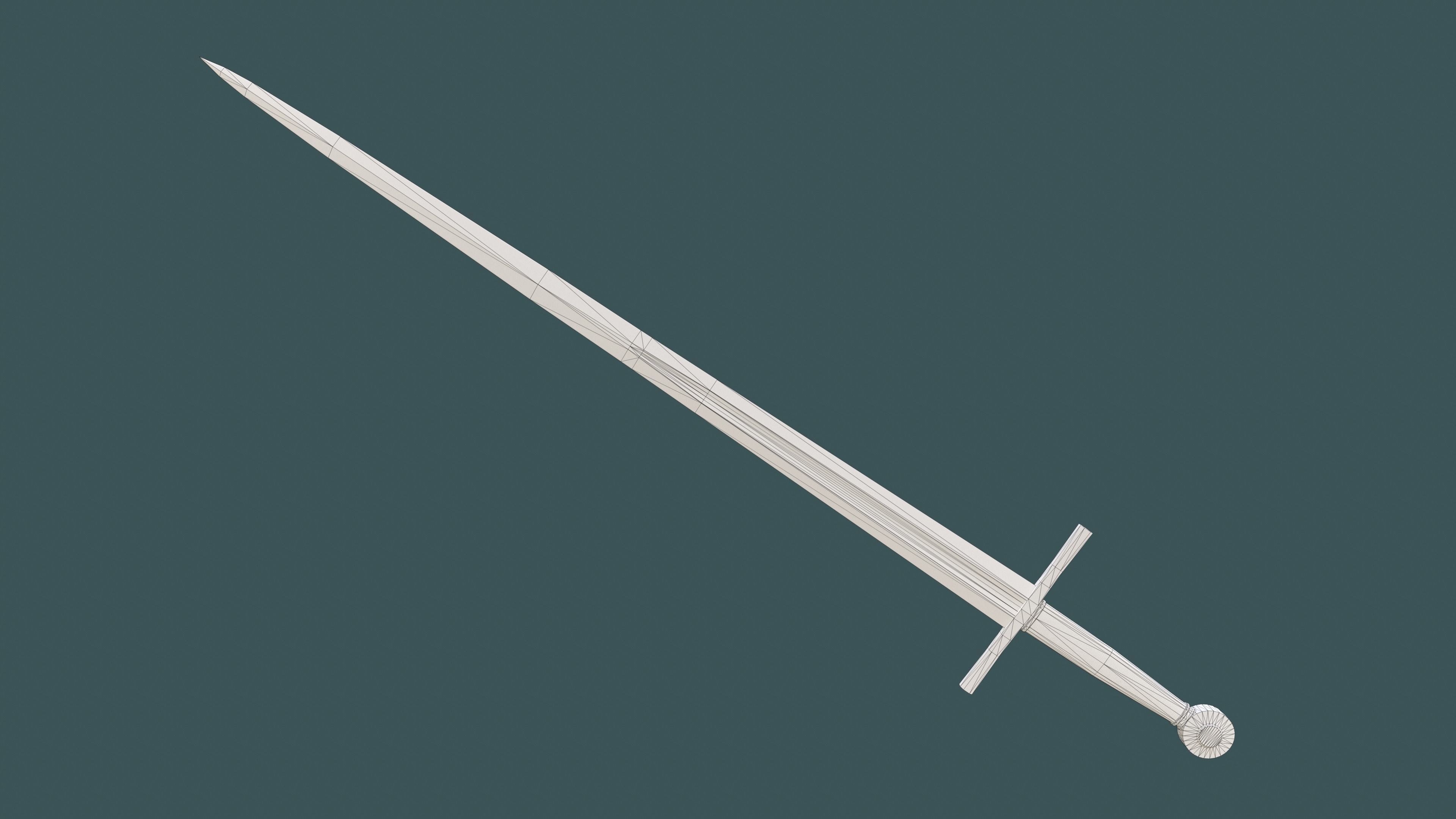 Albion Baron Medieval Sword PBR game ready Low-poly 3D model_5